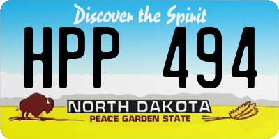 ND license plate HPP494