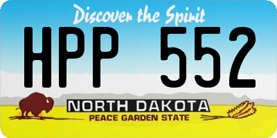 ND license plate HPP552