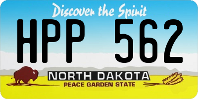 ND license plate HPP562