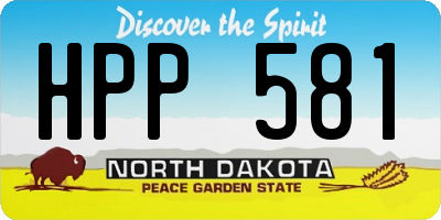 ND license plate HPP581