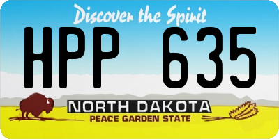 ND license plate HPP635