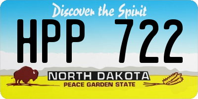 ND license plate HPP722