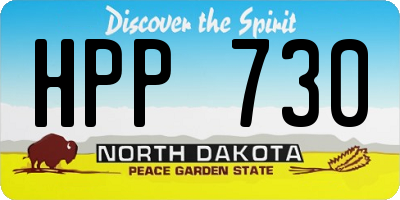 ND license plate HPP730