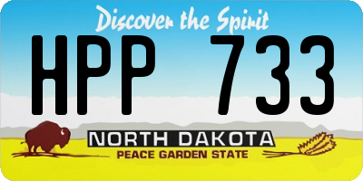 ND license plate HPP733
