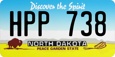 ND license plate HPP738