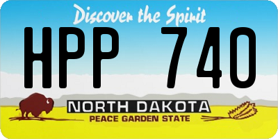 ND license plate HPP740