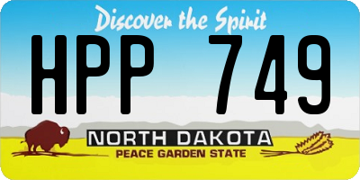 ND license plate HPP749