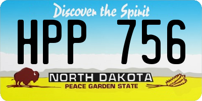 ND license plate HPP756