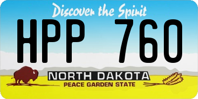 ND license plate HPP760