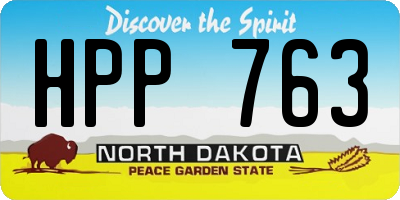 ND license plate HPP763