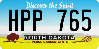 ND license plate HPP765