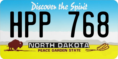 ND license plate HPP768
