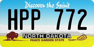 ND license plate HPP772