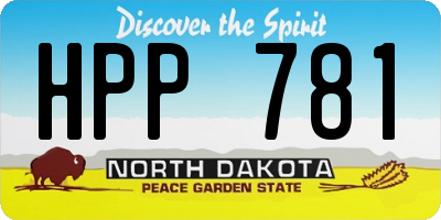 ND license plate HPP781
