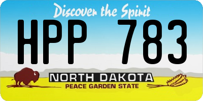 ND license plate HPP783