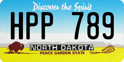 ND license plate HPP789