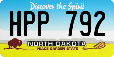 ND license plate HPP792