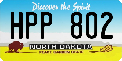 ND license plate HPP802