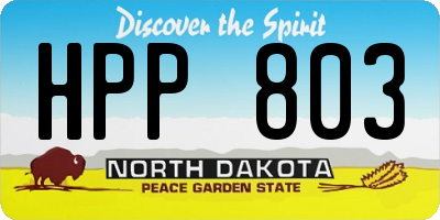 ND license plate HPP803