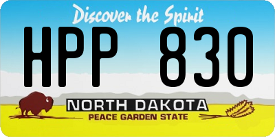 ND license plate HPP830
