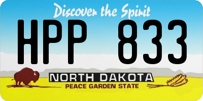 ND license plate HPP833