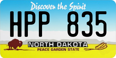 ND license plate HPP835