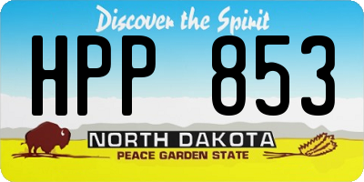 ND license plate HPP853