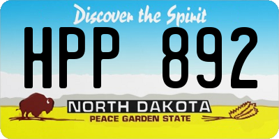 ND license plate HPP892