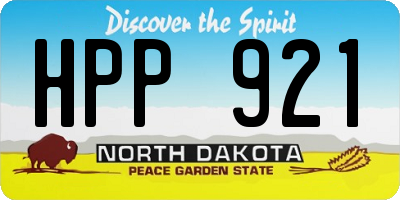 ND license plate HPP921