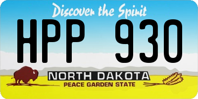 ND license plate HPP930