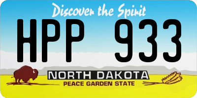 ND license plate HPP933