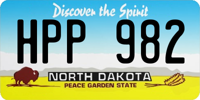 ND license plate HPP982