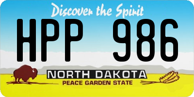 ND license plate HPP986