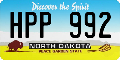 ND license plate HPP992