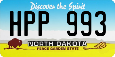 ND license plate HPP993