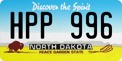 ND license plate HPP996