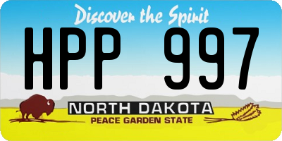 ND license plate HPP997
