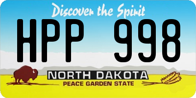 ND license plate HPP998