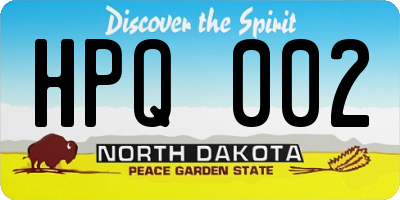 ND license plate HPQ002