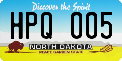 ND license plate HPQ005