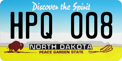ND license plate HPQ008