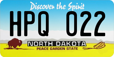 ND license plate HPQ022