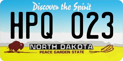 ND license plate HPQ023