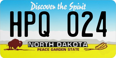 ND license plate HPQ024