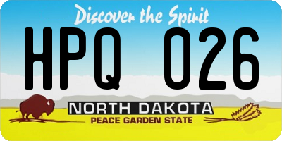 ND license plate HPQ026
