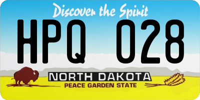 ND license plate HPQ028