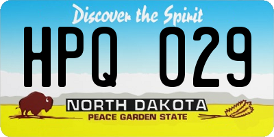 ND license plate HPQ029