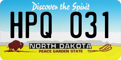 ND license plate HPQ031