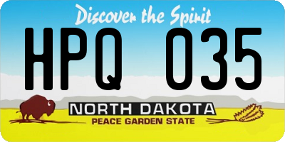 ND license plate HPQ035