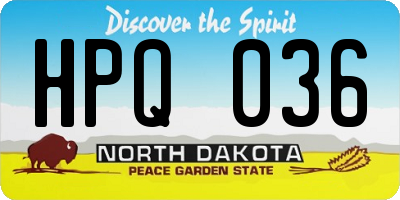 ND license plate HPQ036